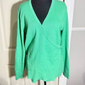 CAbi Light Green V-Neck Women's Sweater